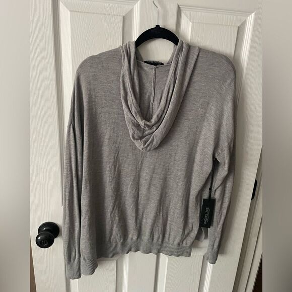 🆕 Rachel Zoe Gray Vacay Cashmere blend Sweater Hoodie Size Large - Picture 3 of 5